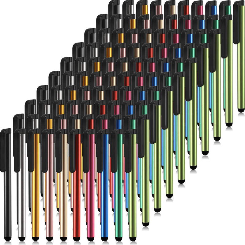 [Australia - AusPower] - 100 Pieces Slim Stylus Pens Set for Touch Screens, High Precision Capacitive Stylus Compatible with iPad iPhone Tablets Samsung Galaxy All Universal Touch Screen Devices (Assorted Color) Assorted Color 