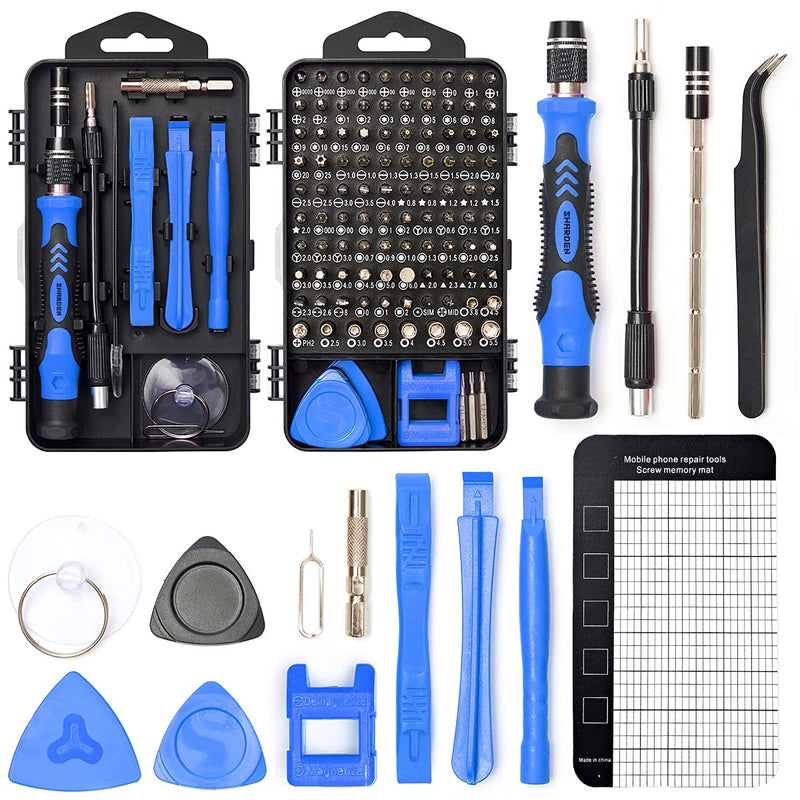 [Australia - AusPower] - SHARDEN Precision Screwdriver Set, 122 in 1 Electronics Magnetic Repair Tool Kit with Case for Repair Computer, PC, Cellphone, Game Console, Watch, Eyeglasses etc (Blue)… Blue 