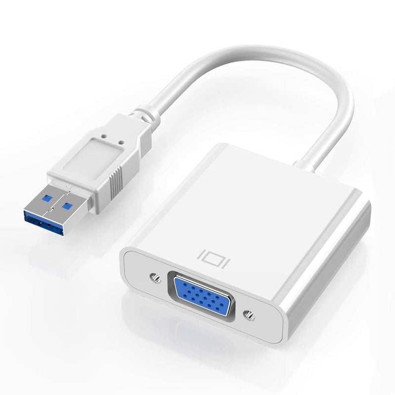 [Australia - AusPower] - USB 3.0 to VGA Adapter, 1080P Multi-Display Video Converter for Laptop PC Desktop to Monitor/Projector/TV (Not Support Chromebook) 