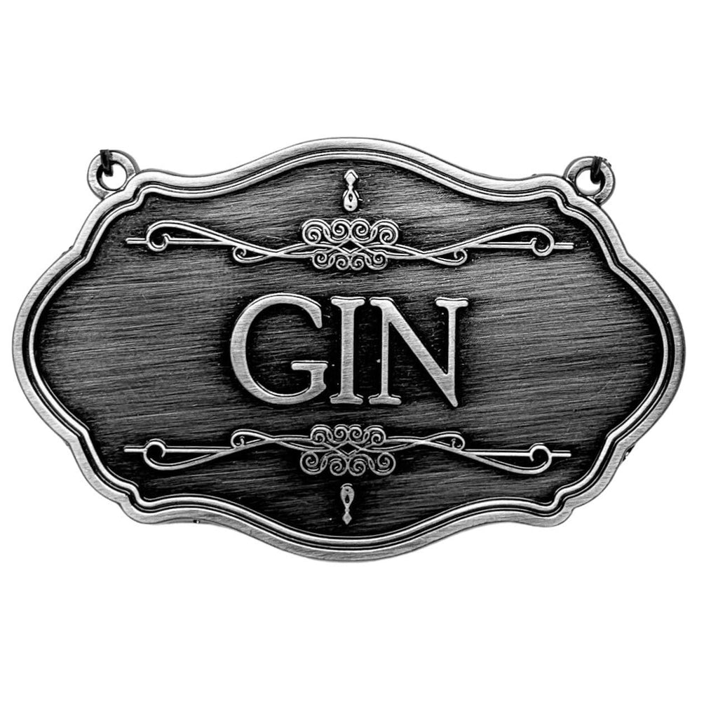 [Australia - AusPower] - Antique Nickel Metal Label Tag (1pc) for liquor bottle and decanter (Gin)… Gin 