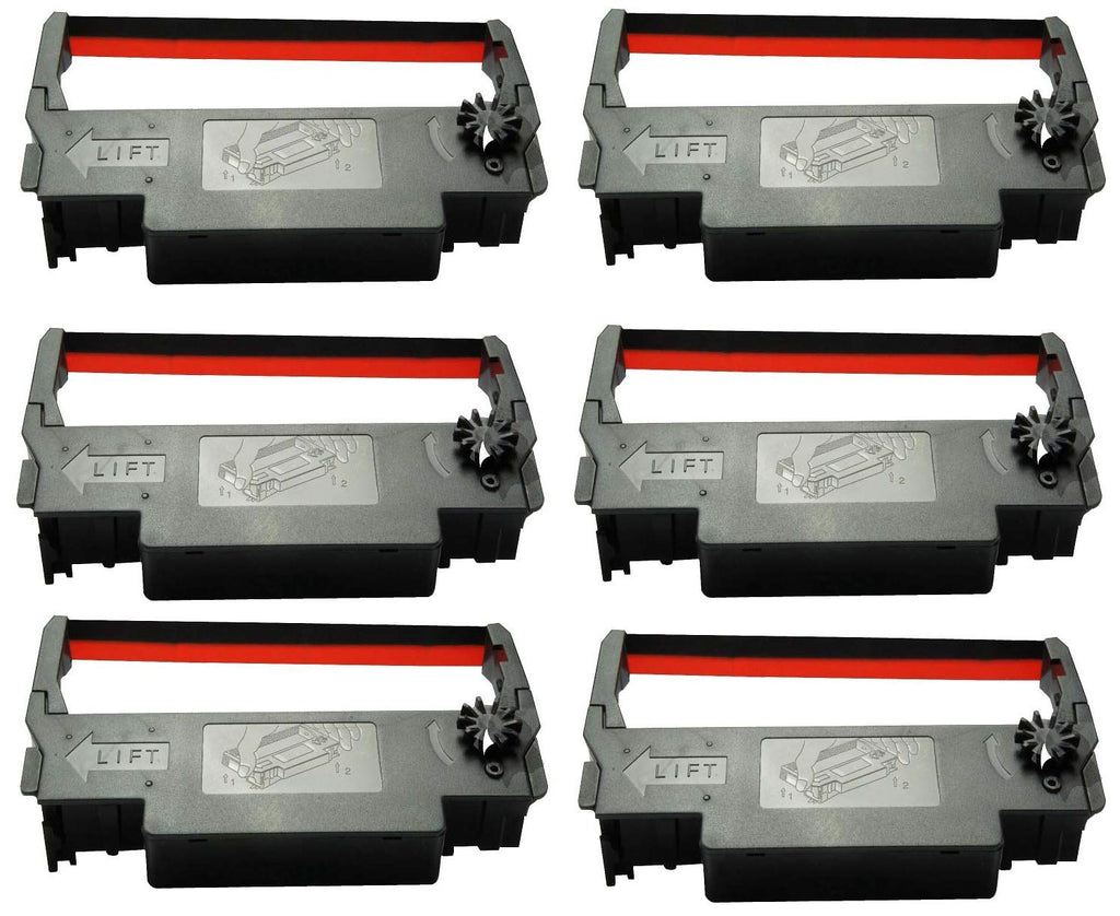 [Australia - AusPower] - POKANIC ERC-30/34 / 38 Black and Red Ink Ribbon Cartridge Roller Replacement Receipt Kitchen Printer Compatible with Epson TM-200, TMU-220,TMU-230, Bixolon, SNBC SRP-275, SRP-270, BTP-M280 (6 Pack) 6 Pack 