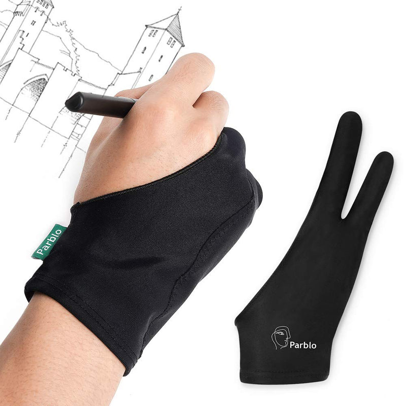 [Australia - AusPower] - Parblo Two-Finger Gloves for Graphics Drawing Tablet, Drawing Monitor, Displays, Light Box-2 Pack 