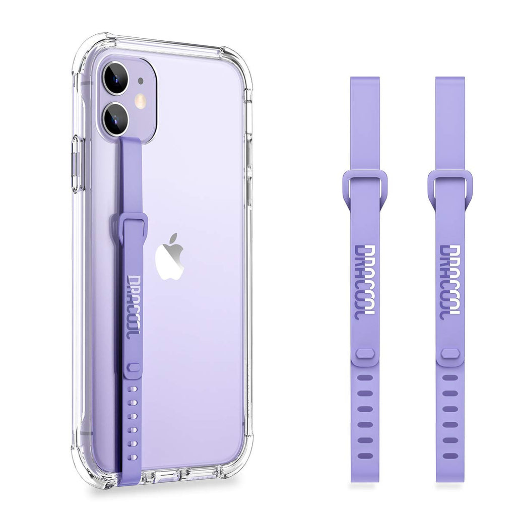 [Australia - AusPower] - Dracool 2 PCS Phone Strap Cell Phone Grip Loop Elastic Hand Finger Holder Secure Silicone Stretching Band Slim Universal Accessory for All Smartphones Mobile for iPhone Samsung Google LG - Purple 