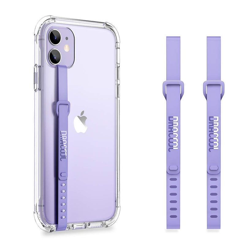[Australia - AusPower] - Dracool 2 PCS Phone Strap Cell Phone Grip Loop Elastic Hand Finger Holder Secure Silicone Stretching Band Slim Universal Accessory for All Smartphones Mobile for iPhone Samsung Google LG - Purple 