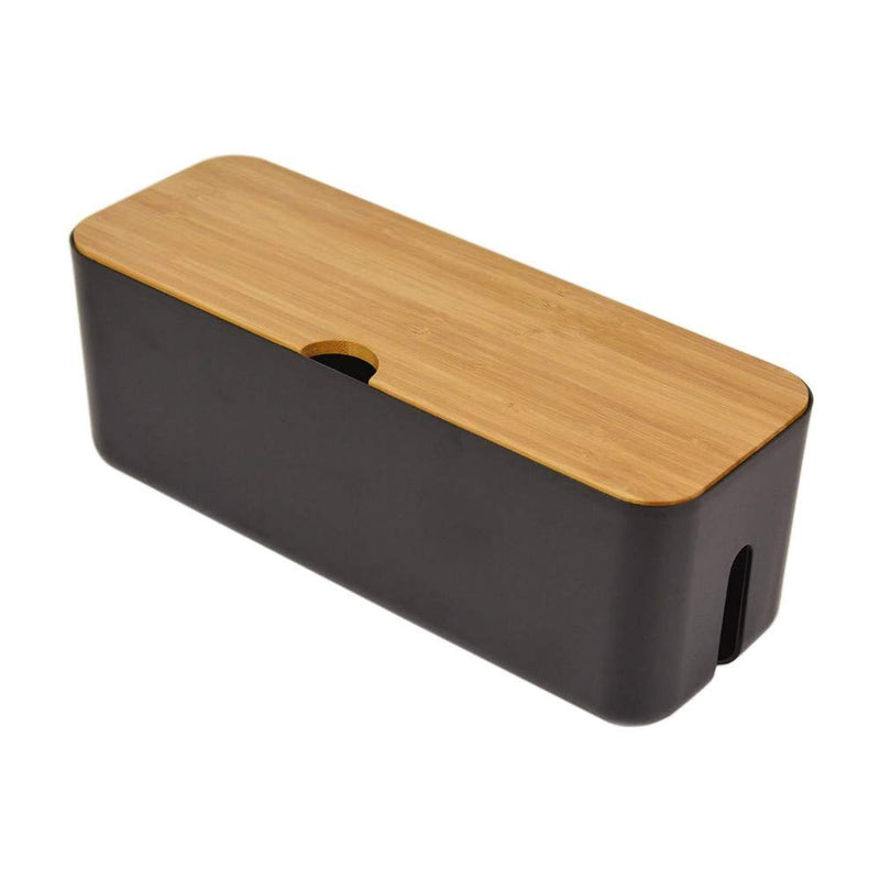 [Australia - AusPower] - Sourcemall Cable Management Box| Power Stripe Organizer|Cord Organizer Box| Hide and Conceal Power Strips and Electrical Cords from TVs, Computers, and Desks| Keep Pets Safe Black 