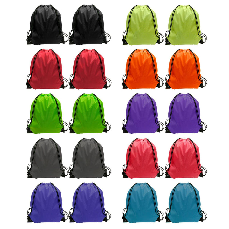 [Australia - AusPower] - Drawstring Backpack Cinch Bag Drawstring Bags Bulk Draw String Sport Nylon Bag 10 Color (10 Color, 20PCS) 20 Pcs 