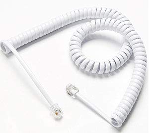 [Australia - AusPower] - Telephone Cord, Phone Cord,Handset Cord, White, 1 Pack, Universally Compatible 