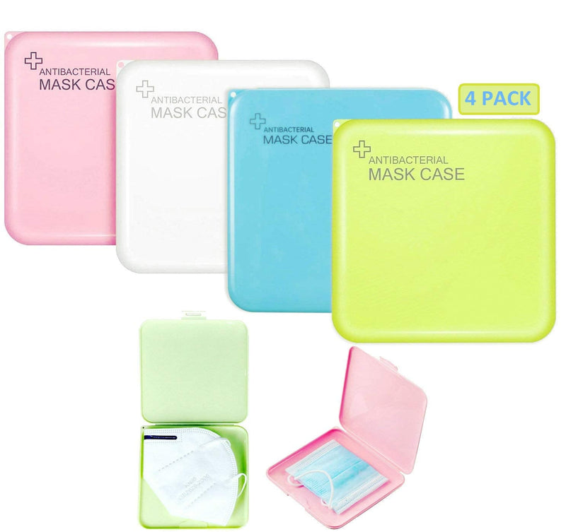 [Australia - AusPower] - 4 PACK Mask Storage Box Portable Mask Case Hygiene Storage Bag Masks Organizer for Recyclable Face Mask Holder Container Keeper 