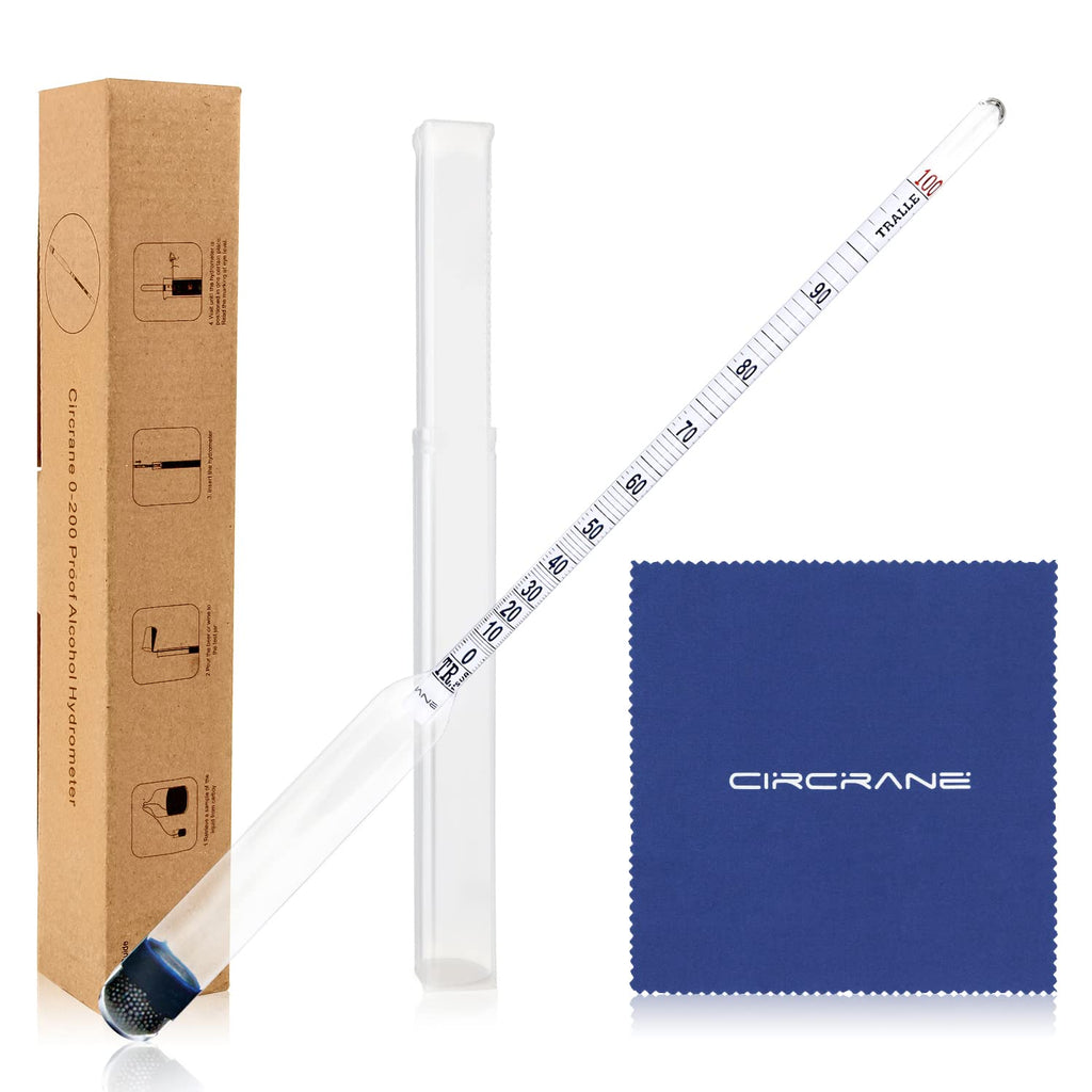 [Australia - AusPower] - Circrane 0-200 Proof & Tralle Alcohol Hydrometer, Accurate Tester for Liquor, Distilling Moonshine Alcoholmeter 