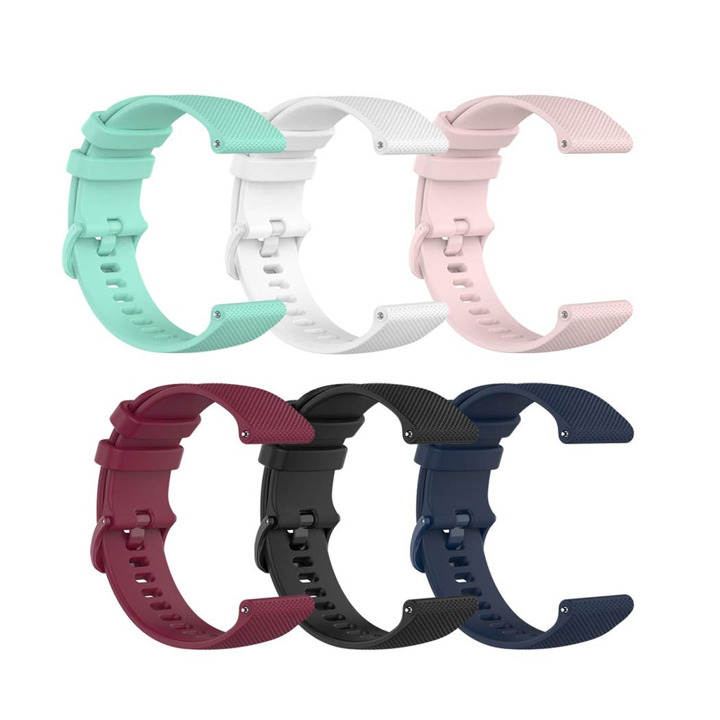 [Australia - AusPower] - 6-Pack Bands Compatible with HAFURY 205/Fit-polo ID205L/ID205U/Uwatch 3 Smartwatch 19mm Replacement Silicone Sport Bands for Women Kids 
