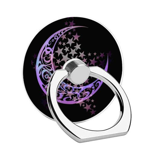[Australia - AusPower] - Finger Ring Stand with Stylish Personalized Purple Stars and Moon Pattern for Girls Boys,360°Rotation Cell Phone Ring Holder Kickstand,Compatible with iPhone and All Smartphones 
