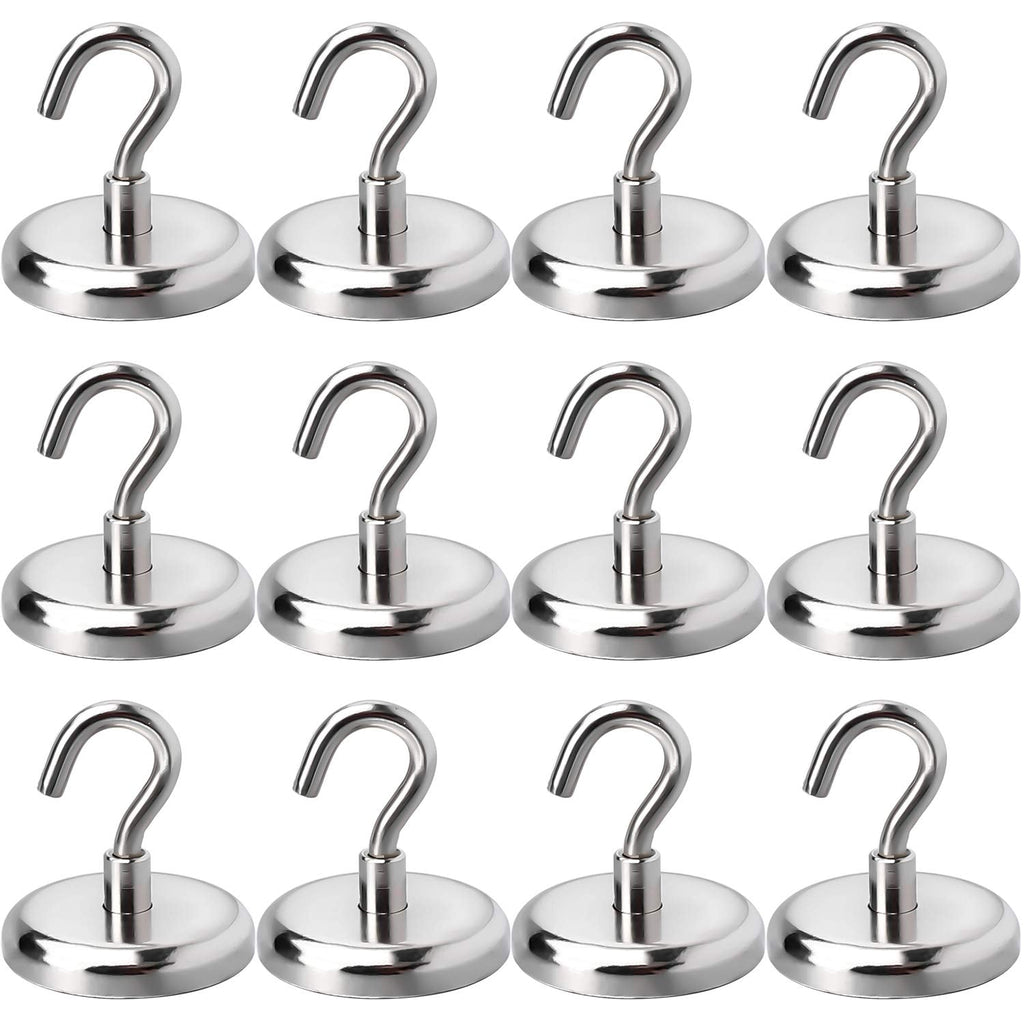 [Australia - AusPower] - LOVIMAG 100LBS Heavy Duty Magnetic Hooks, Strong Neodymium Magnet Hooks for Home, Kitchen, Workplace, Office etc, Hold up to 100 Pounds - 12pack 32mm-12p 