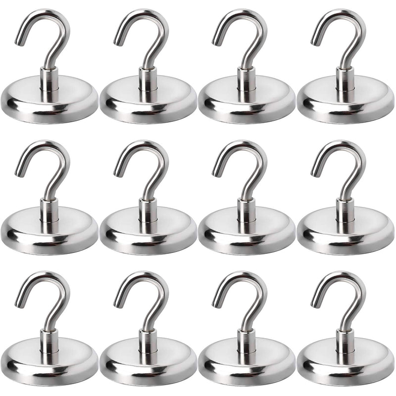 [Australia - AusPower] - LOVIMAG 100LBS Heavy Duty Magnetic Hooks, Strong Neodymium Magnet Hooks for Home, Kitchen, Workplace, Office etc, Hold up to 100 Pounds - 12pack 32mm-12p 