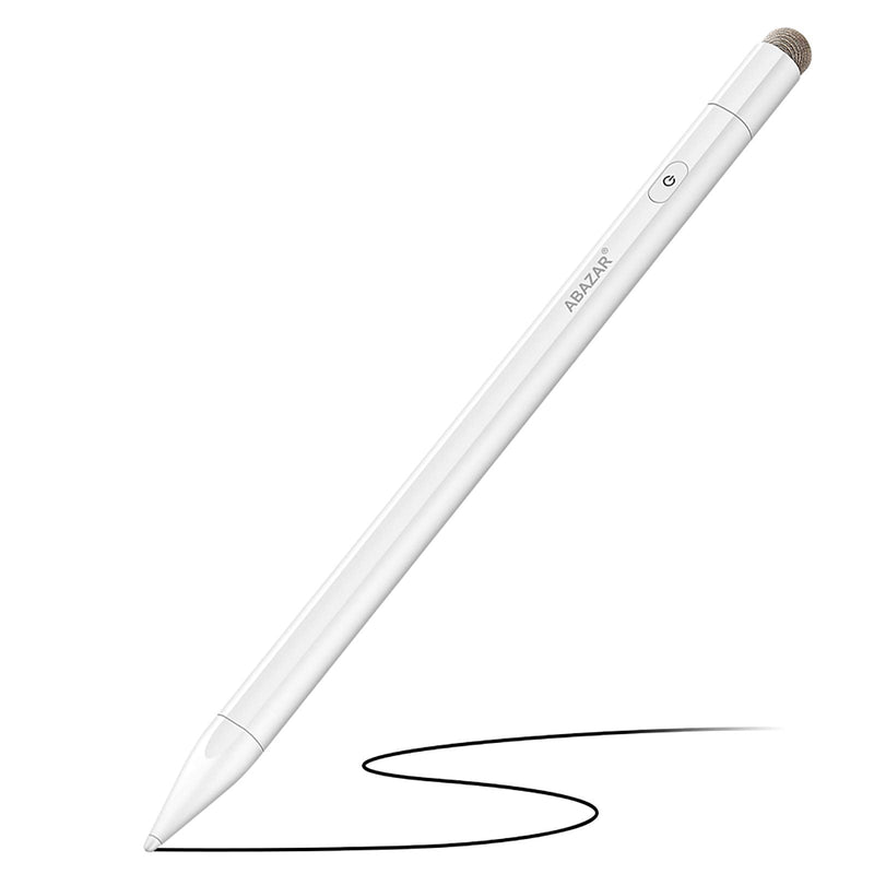 [Australia - AusPower] - Pencil for iPad, Active Stylus Pen Compatible with (2018-2020) Apple iPad Pro (11/12.9 inch)/ iPad 6/7th / Air 3rd / Mini 5th Gen, Magnetic Pen, Palm Rejection, 2 in 1 Rechargeable Pen Pure White 