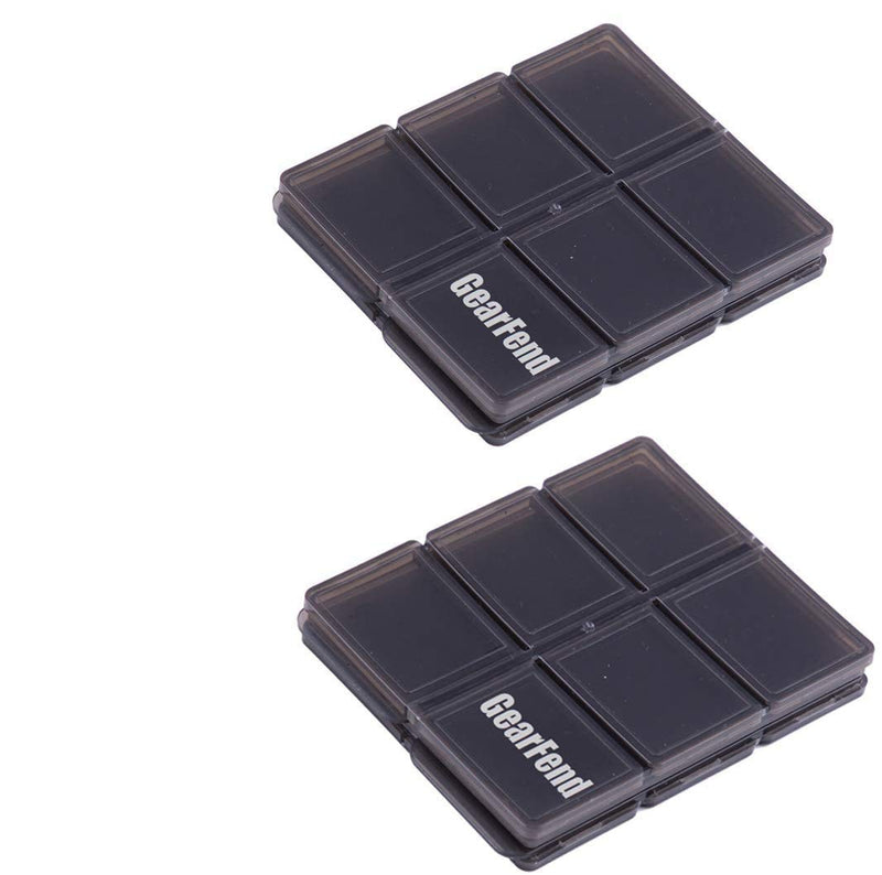 [Australia - AusPower] - GearFend 12 Slot Memory Card Carrying Case Holder, Foldable Hard Plastic Storage Container for SD and Micro SD Cards (2 Pack) 2 Pack 