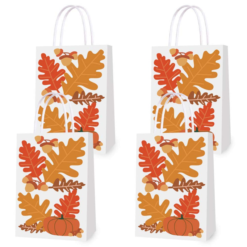 [Australia - AusPower] - 16 Pieces Fall Gift Bags - Maple Leaf/Pumpkin/Chestnut Design Elements Gift Bags with Handles, Great for Fall Themed Wedding, Birthday Party Favors, Bridal Shower 