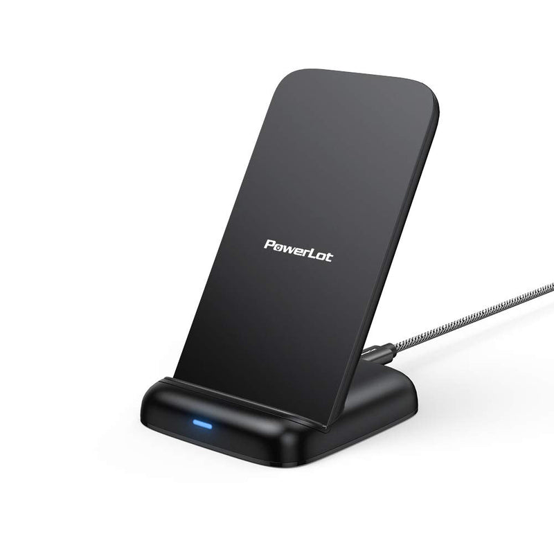 [Australia - AusPower] - Wireless Charger, PowerLot Qi Certified 10W Max 3 Coils Wireless Charging Station for Galaxy S10, Note 10, Wireless Charging Stand Compatible with iPhone 11 Pro, iPhone Pro Max (No AC Adapter) 