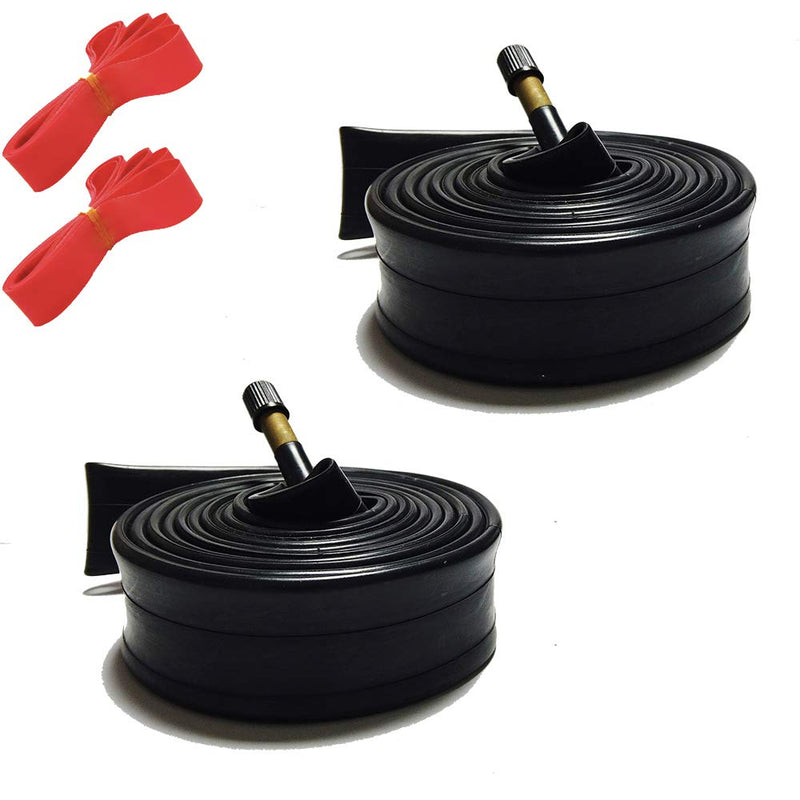 [Australia - AusPower] - Bike Inner Tube 700X38C/35C/40C/43C with Rim Strip - Schrader Valve A/V 48L 48MM - 2 Pack 