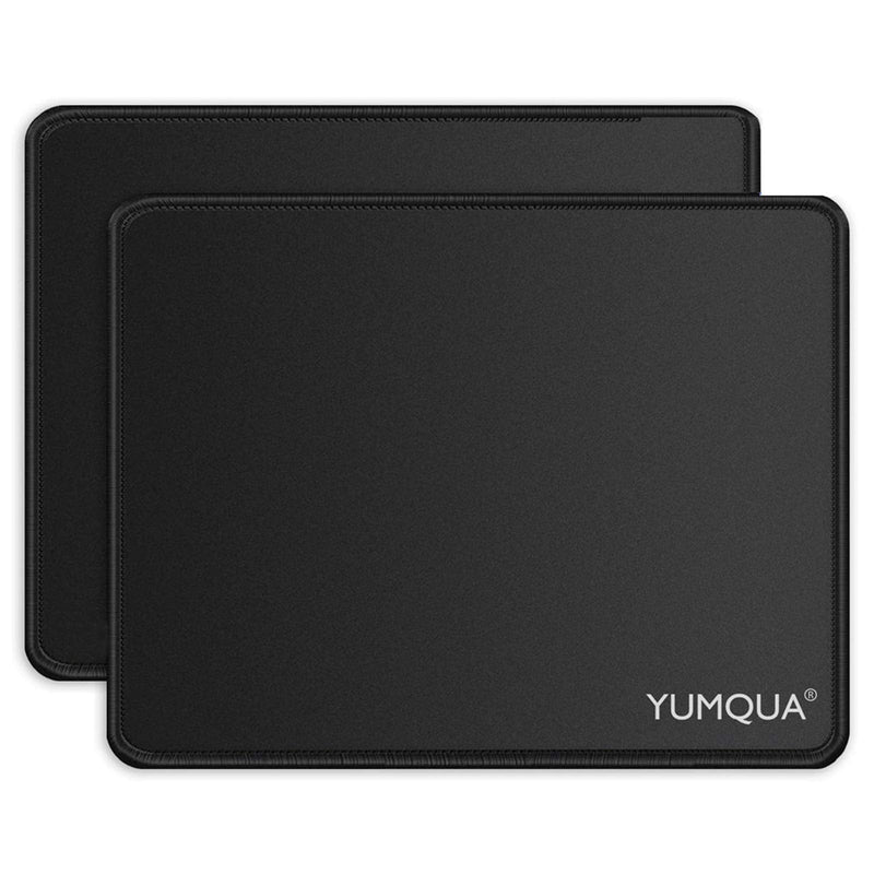 [Australia - AusPower] - YUMQUA 2 Pack Mouse Pads [30% Larger] 11×8.6×0.12 inches with Stitched Edge, Non-Slip Rubber Base, Premium-Textured Gaming Mousepad Computer Mouse Pads for Laptop, Home & Office 