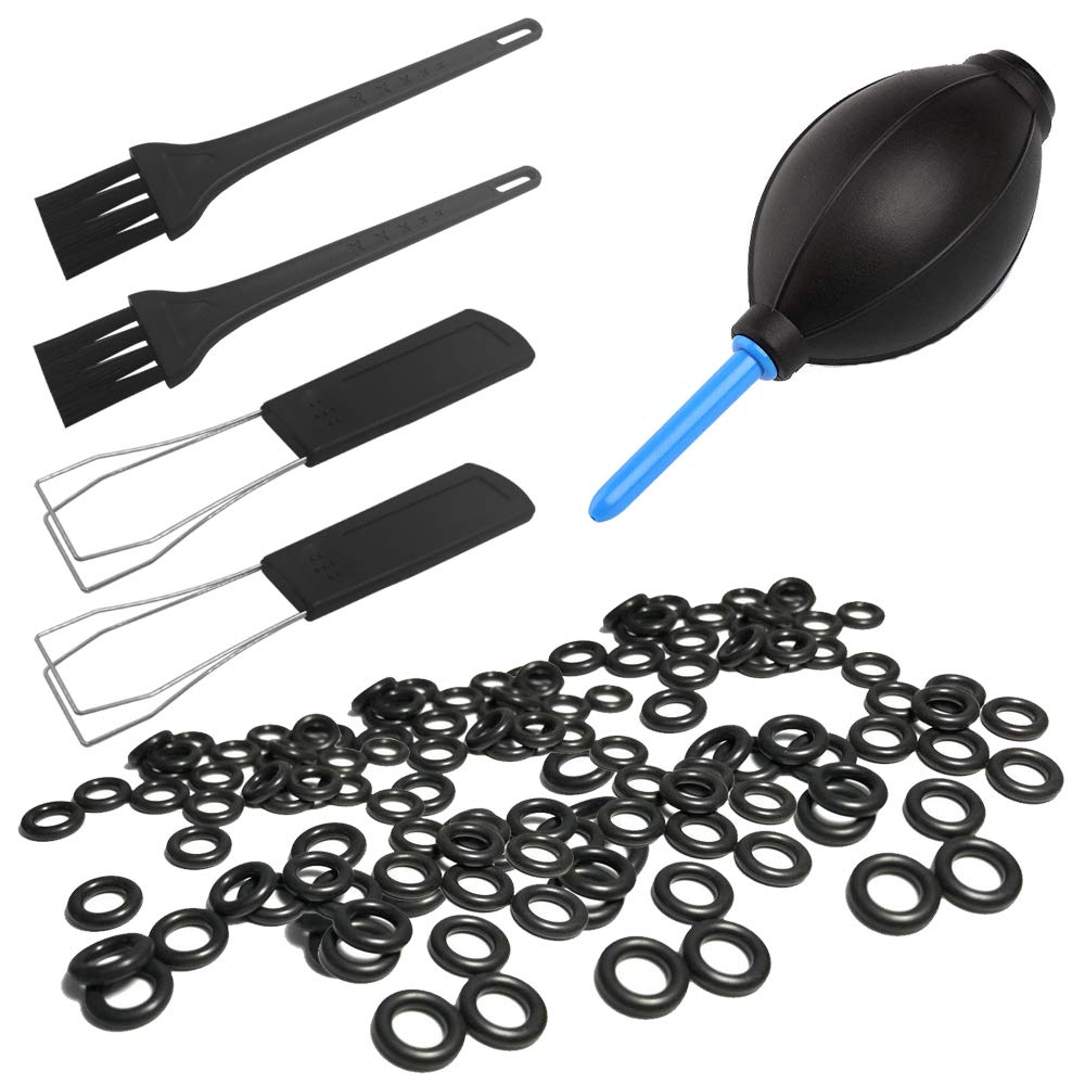 [Australia - AusPower] - Keycap Puller Cleaning Tool and Rubber O-Ring Sound Dampeners, SourceTon 2 PCS Keycap Puller, 2 Cleaning Brush, 1 Air Blower & 140 PCS Rubber O-Ring 