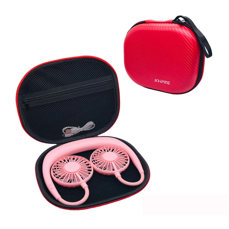 [Australia - AusPower] - Personal Neck Fan Case for Hands Free Portable Neck Fan, Neck Hanging Fan Travel Case, Mini USB Rechargeable Personal Fan Storage, Personal Sport Fan Protective Case(Case Only) (Red) Red 