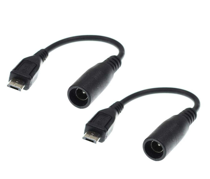 [Australia - AusPower] - Traodin Micro USB to DC Power Cable, 2PCS DC5.5x2.1mm Female to Micro USB Male 5V DC Power Supply Charging Cables Connector for Cellphone, Tablet, MP3 and More (15cm/6Inch) 