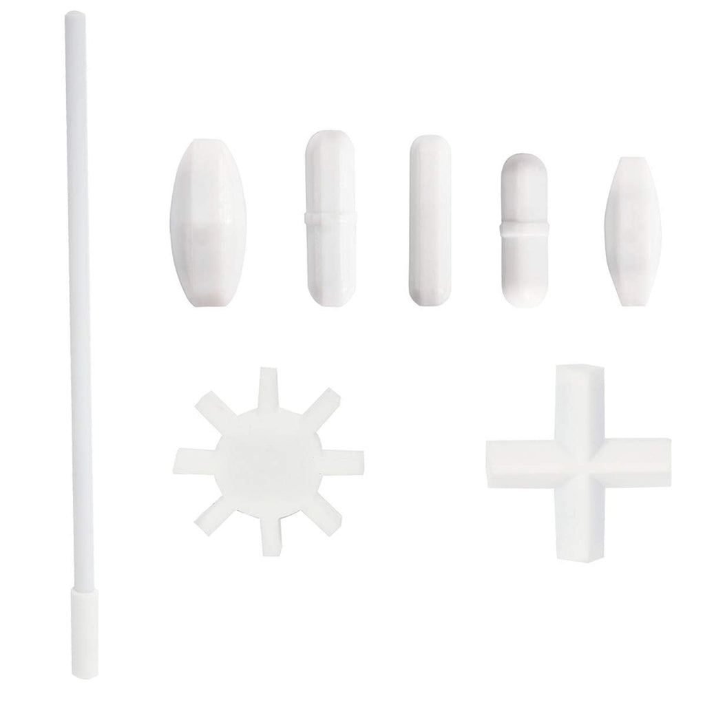 [Australia - AusPower] - Toolly 8 Pack Magnetic Stirrer - Stir Bars Mixer, PTFE Stiring Rod : 7 Shapes + Magnetic Retriever 