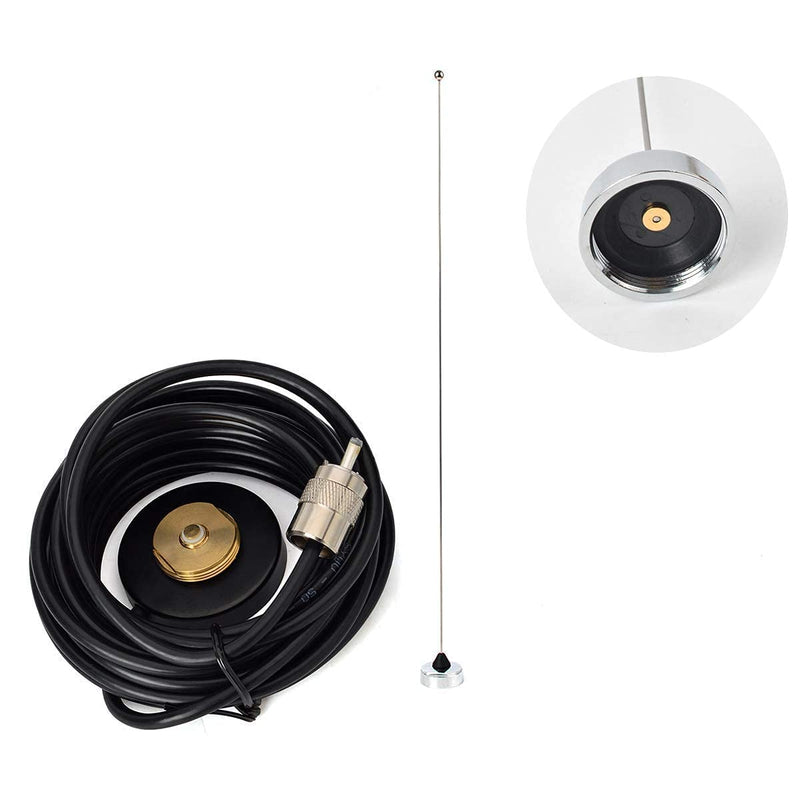 [Australia - AusPower] - HYS TC-M55 2.16" NMO Magnetic Mount Base (Indoor) W/5M(16.4ft) RG58 Coaxial Cable PL-259 Plug with VHF NMO Antenna 