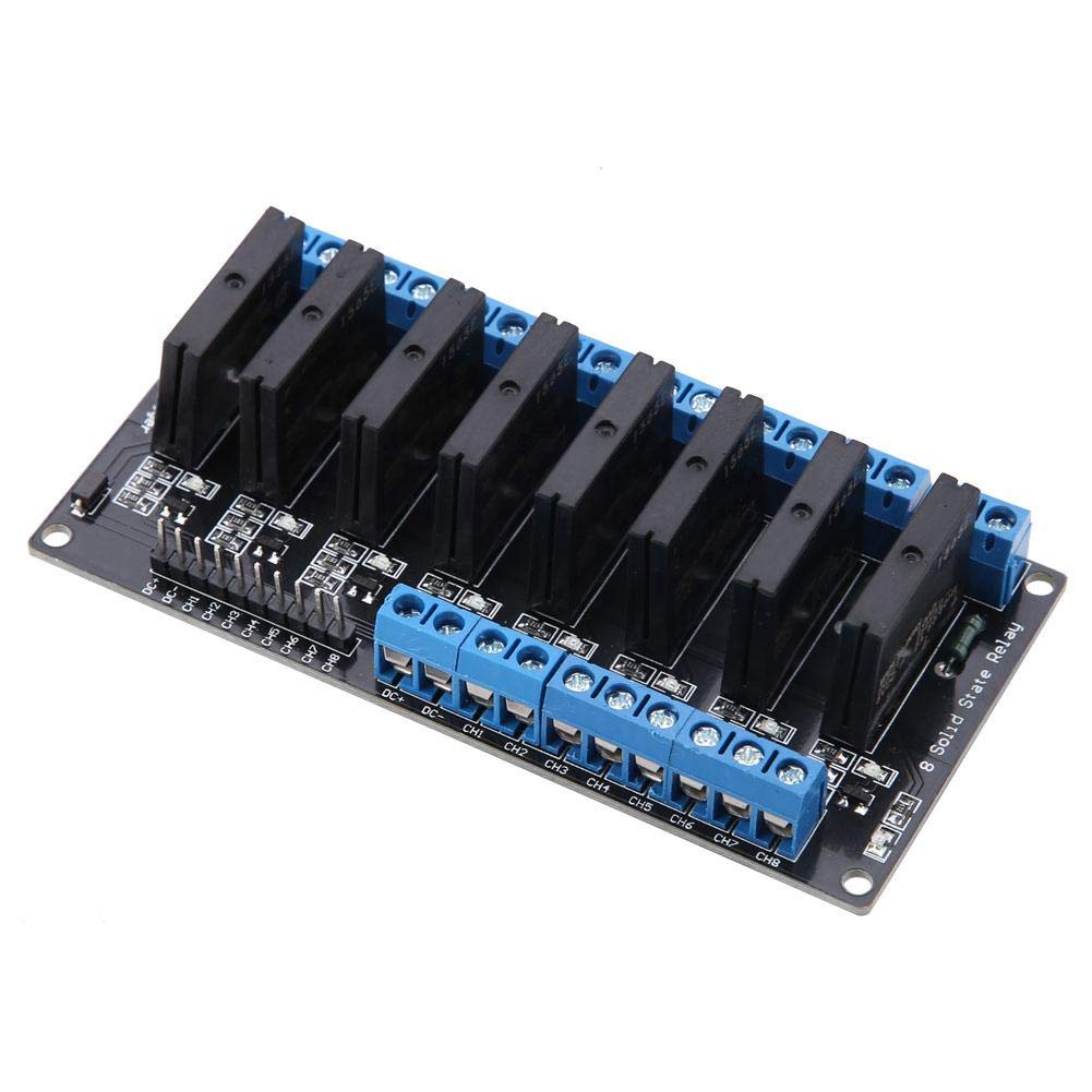 [Australia - AusPower] - 5V 8 Channel Solid State Relay Module High Level Trigger 2A Mini Durable DIY Relay with Fuse for Industrial Controls 