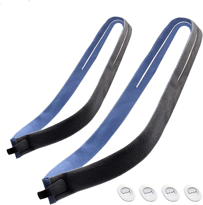 [Australia - AusPower] - Headgear Strap Replacement for ResMed AirFit P10™ Nasal Pillow CPAP Mask by Snugell™ | Blue Color | Pack of Two Straps | Includes Four Adjustment Clips | Durable Premium Material 