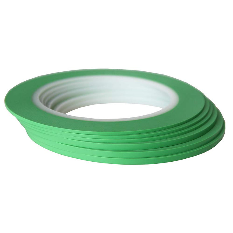 [Australia - AusPower] - High-Temp Vinyl Fine Line Fineline Masking Tape Automotive Paint for Curves Green 1/16 Inch 1/8 Inch 6Rolls 