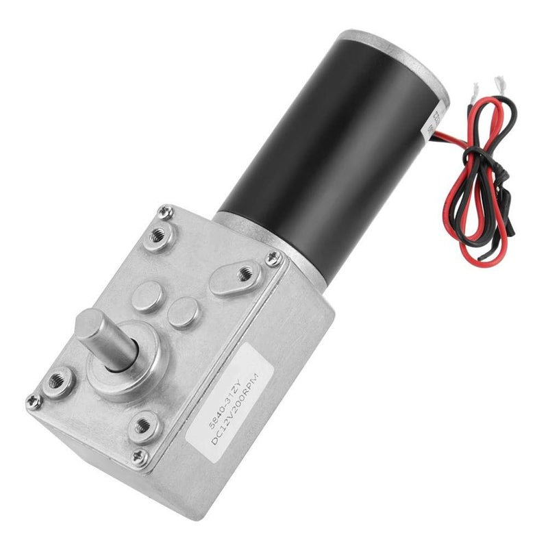 [Australia - AusPower] - DC 12V 200RPM Worm Gear Motor, 8mm Female Shaft High Torque Turbine Reducer 