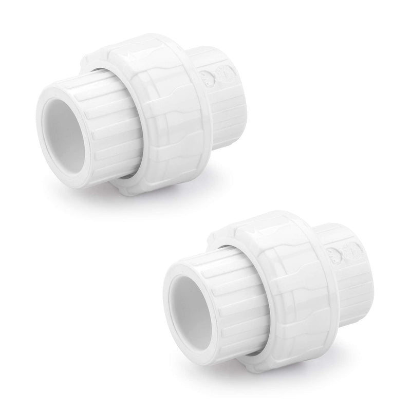 [Australia - AusPower] - Hydroseal PVC Pipe Fitting, 0.5" Union Jetstream, Pack of 2 Pieces, Schedule 80, White, EPDM O-Ring, Socket x Socket, F1970, SCH80 (1/2") 0.5 Inch 