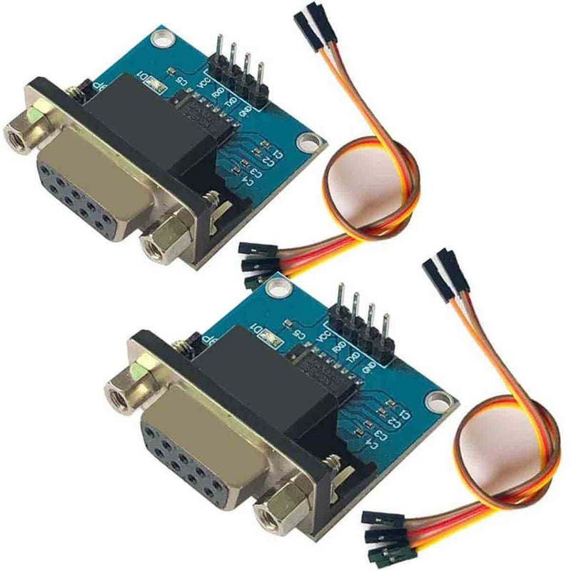 [Australia - AusPower] - LGDehome MAX3232 3.3V to 5V DB9 Female RS232 Serial Prot to TTL Converter Module Root Connector for Equipment Upgrades Like DVD(Pack of 2) 