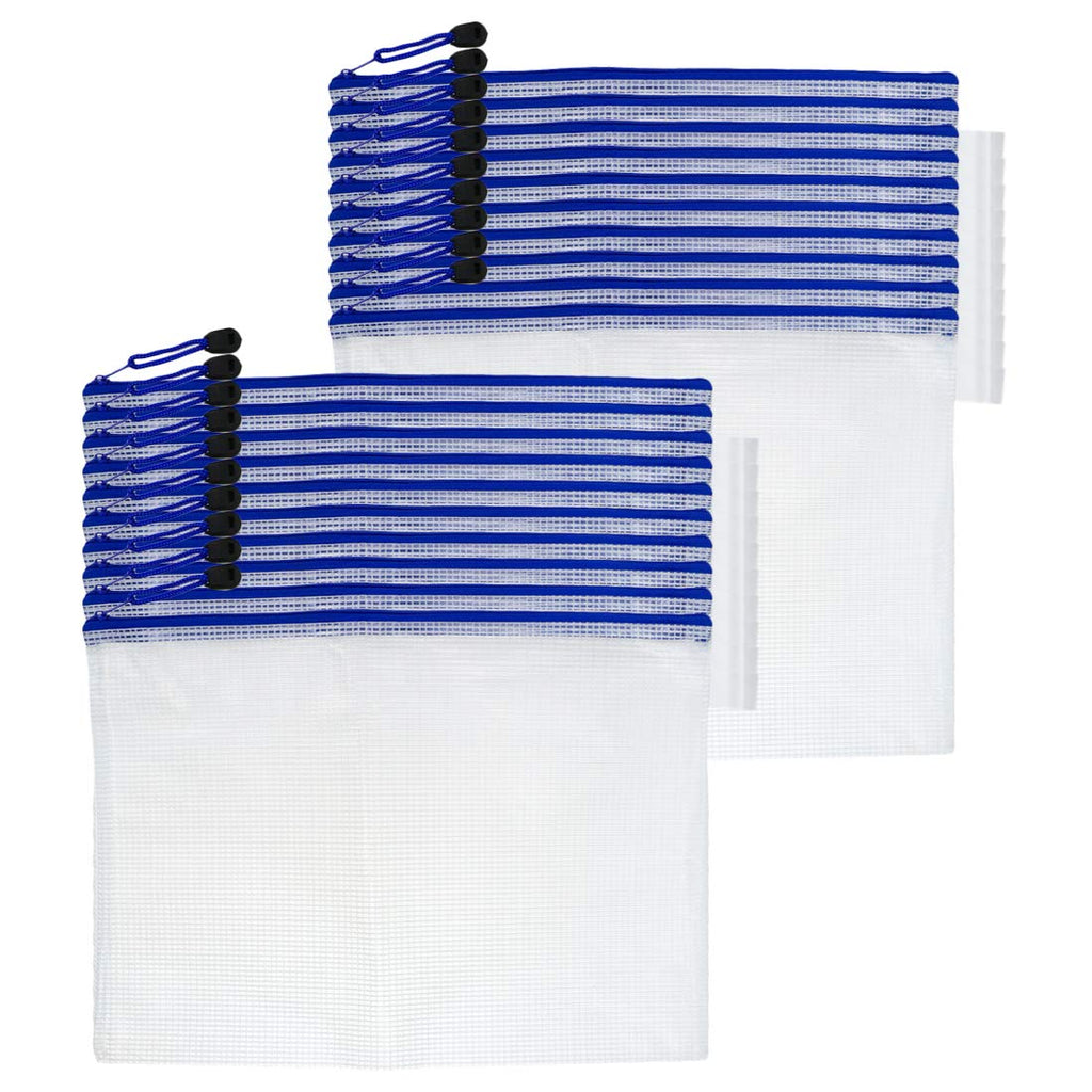 [Australia - AusPower] - Coshar Zipper File Bags Zipper Envelope Pouch Mesh Pouch Waterproof Bag PVC Material for Office School Family Supplies,20pcs,(A4 13.2"x9.5") A4 13.2"x9.5" White 