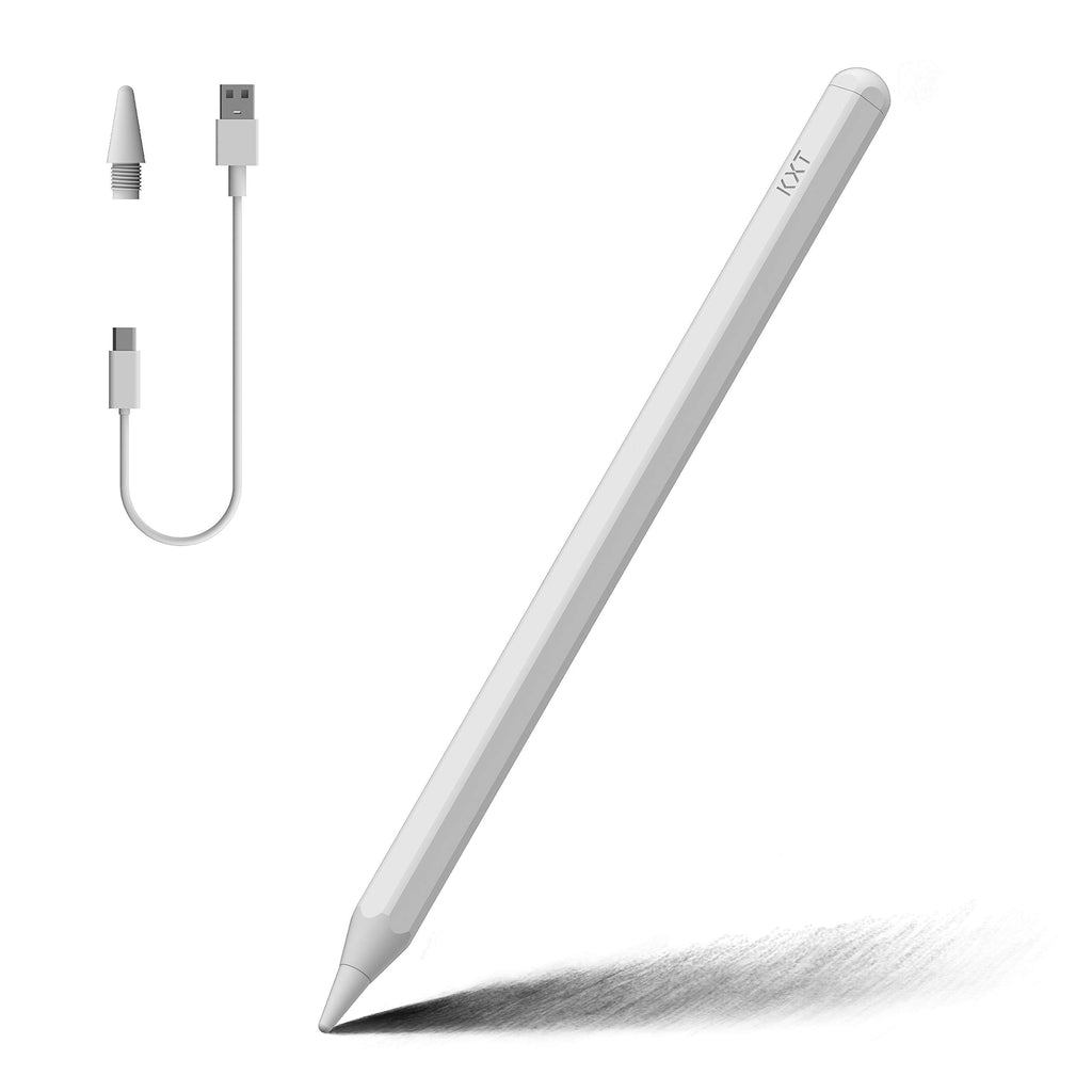 [Australia - AusPower] - Tilt Sensitivity Palm Rejection Stylus Pencil for Apple iPad(2018-2021) 6/7/8/9th Generation/ipad Pro 11(1st/2nd)/ Pro 12.9(3rd/4th)/Air 3&4/Mini 5&6, Precise Writing Drawing Active Digital Stylus Pen White 