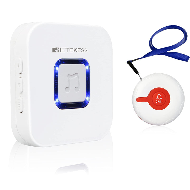 [Australia - AusPower] - Retekess TH003 Wireless Caregiver Pager System,Remote Nurse Alert System,492ft,1 Plug-in Receiver,1 SOS Help Pendant Call Button for Home,Elderly,Patient,Disabled,Pregnant Woman 