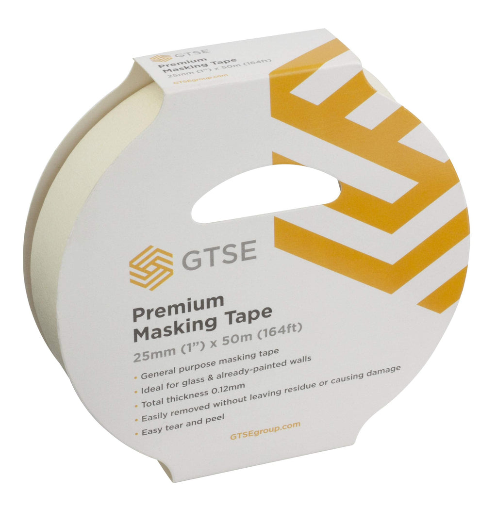 [Australia - AusPower] - GTSE Masking Tape, 1 inch x 55 Yards (164 ft), Multi-Surface Adhesive Painting Tape, 1 Roll 1" x 55 yds 