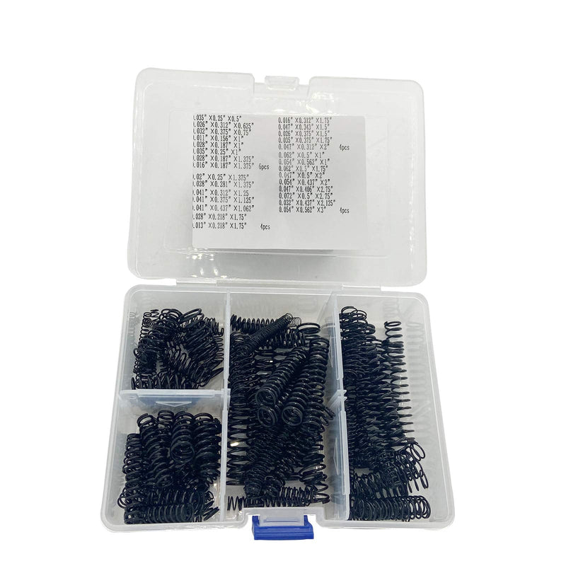 [Australia - AusPower] - Impactspring Black Oxide Finish Compression Spring Set,132Pcs Full Range of Anti Rust Springs,Must Have Spare Spring Assortment for Shop,Home Repair and Other Fields(Black) 