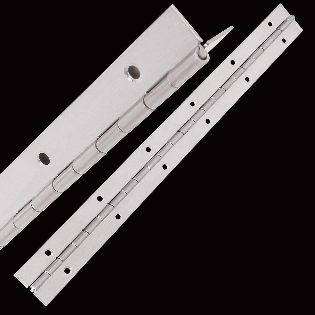 [Australia - AusPower] - 2PCS Stainless Steel Piano Hinge 12 Inch, Heavy Duty Continuous Hinge, Stainless Steel Continuous & Piano Hinges, Polished Stainless Piano Hinges for Piano Boat Cabinets Storage Box with 24 Screws 