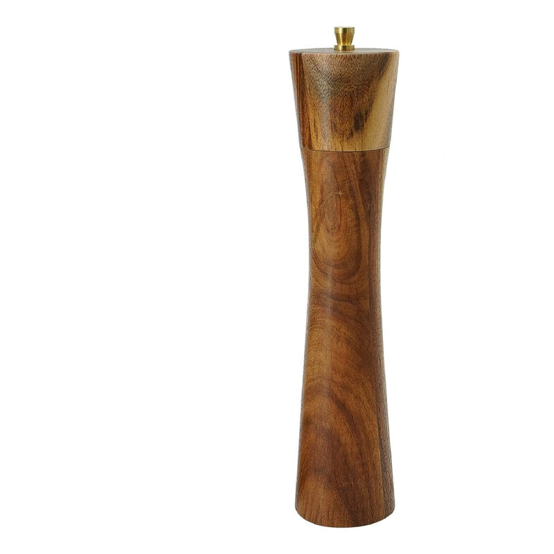 [Australia - AusPower] - Wooden Pepper Grinder,10Inch pepper mill Acacia Wood salt pepper grinder refillable with Adjustable Coarseness, salt and pepper shaker Tableware Gifts1PC Acacia Wood 10" 1PC 