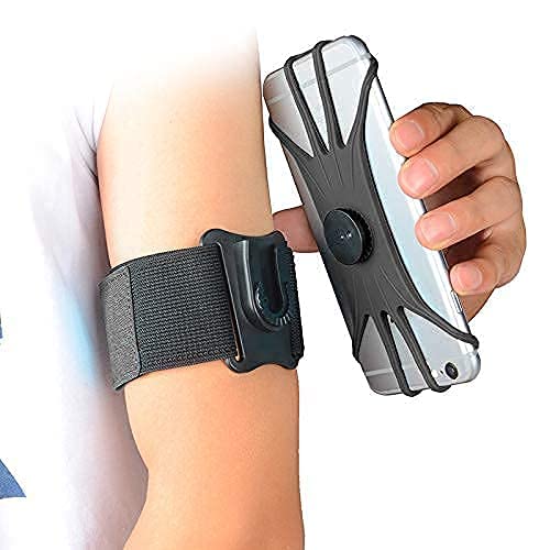[Australia - AusPower] - Phone Running Armband Phone Holder, 2 in 1 Arm Band Wrist Band for All iPhone All Samsung Phone All Huawei All Google Xiaomi LG (Black, fits for 4.0'' -- 7.0'' Smartphone, with Free Extender Strap) 