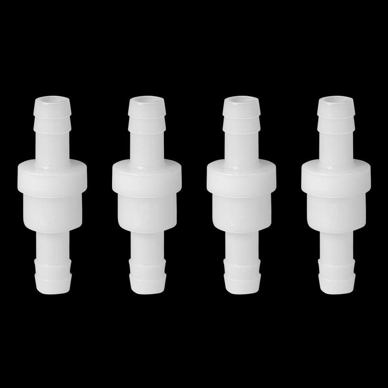 [Australia - AusPower] - Feelers 1/2" One Way Inline Check Valve Non-Return One-Way Air Water Gas Check Valve Ozone Resistance PVDF, Pack of 4 0.5 Inch 4PCS 