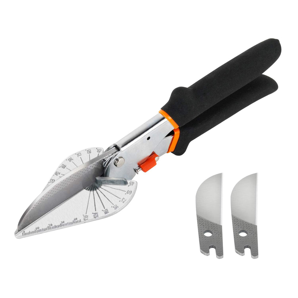 [Australia - AusPower] - GARTOL Large Miter Shear Cutter, Multifunctional Multi Angle Trunking Shear, Angle Shears Scissors For Vinyl Wood Molding Trim, Angle Cutter Adjustable at 45 to 135 Degree with Replacement Blades 