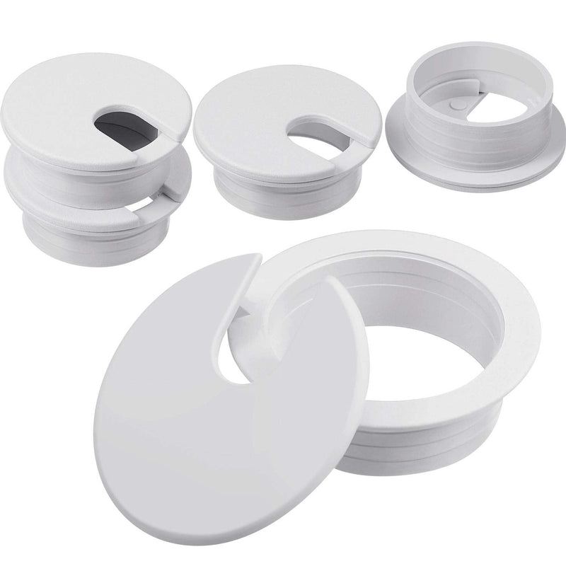 [Australia - AusPower] - Desk Grommet, Plastic Desk Cord Cable Hole Cover Grommet for Computer Table Wire Organizer for Home and Office, 35 mm/ 1.38 Inch Mounting Hole Diameter (White, 4 Packs) White 