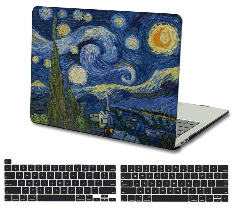 [Australia - AusPower] - KSK KAISHEK Compatible with MacBook Pro 13 Inch Case Touch Bar 2016-2021, A2338 M1 A2289 A2251 A2159 A1989 A1708 A1706, Hard Shell & Black Keyboard Cover, Van Gogh Starry Night Pro 13" A2338/A2289/A2251/A2159/A1989/A1708/A1706 02 starry night 