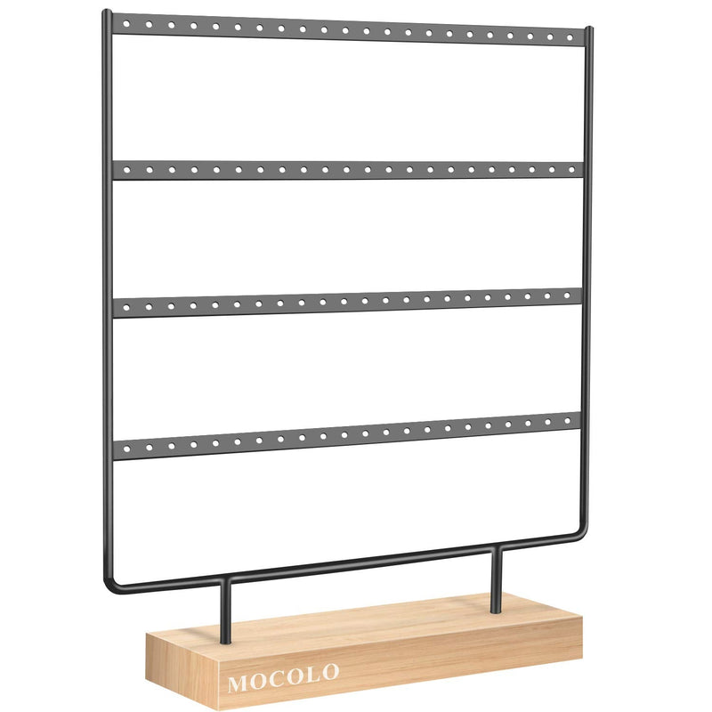 [Australia - AusPower] - Earring Holder Stand, Earring Organizer Display Holder Stand for Hanging Earrings(88 Holes & 4 Layers) Black 