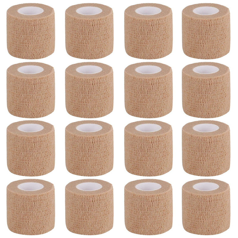 [Australia - AusPower] - Bandage Wrap 16 Pack 2”x 5 Yards Self Adherent Wrap Breathable Self Adhesive Bandage Wrap Rolls Cohesive Bandage Athletic Elastic First Aid Tape for Stretch Athletic, Ankle Sprains, Swelling, Sports Beige 2 Inch (Pack of 16) 
