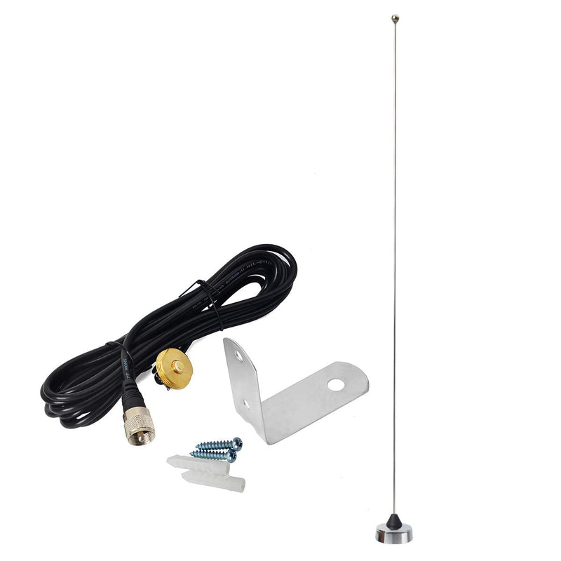 [Australia - AusPower] - HYS NMO 2M VHF-Band Amateur Trunk/Hole Mount 144mhz(136-174Mhz) Antennas with Stainless Steel L-Bracket Hole & 13ft/About 4m RG-58 Coax Cable for Motorola Icom Vertex Blackbox VHF Mobile Radios 