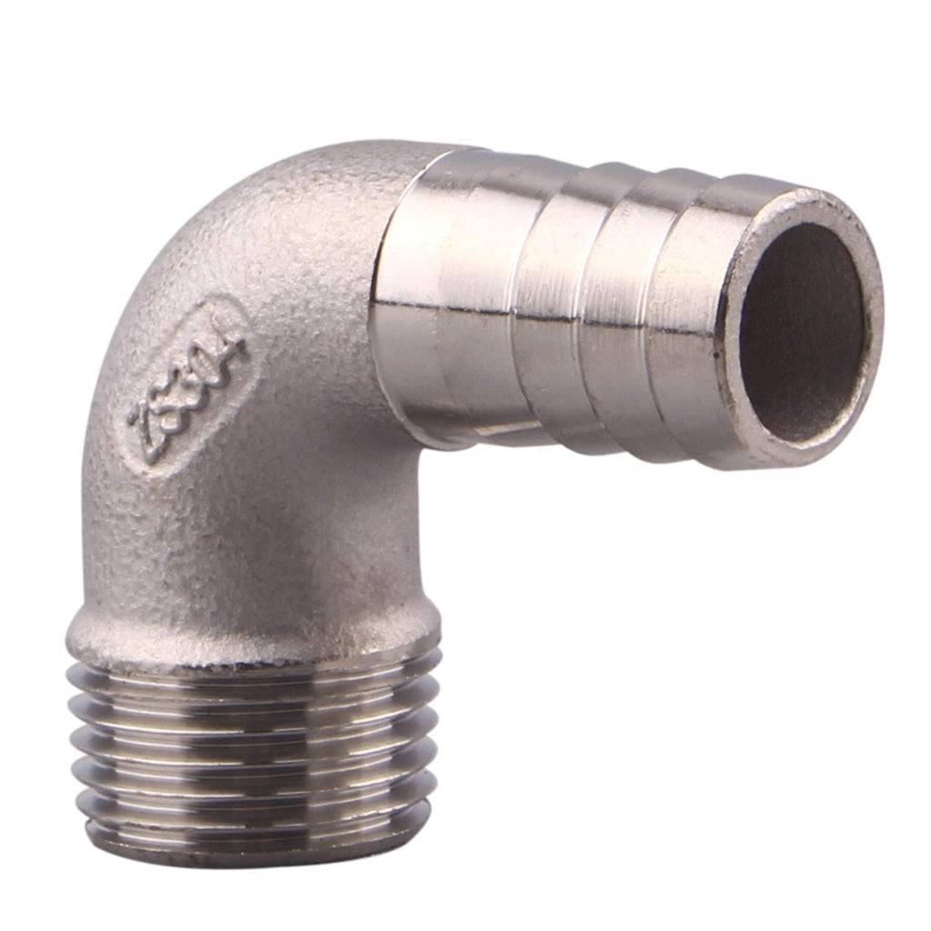 [Australia - AusPower] - DERNORD 5/8" Hose Barb x 1/2" Male NPT Stainless Steel 90 Degree Elbow- Home Brew Pipe Fitting 